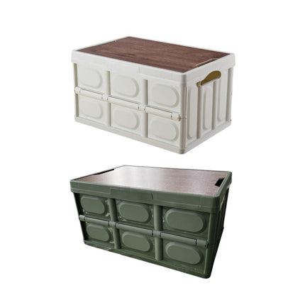 Folding Camping Storage Box Outdoor Stackable Container with Lid Home Organizer