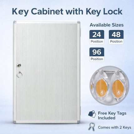 Aluminium Alloy Wall Mounted Key Cabinet Organiser Holder 24 48 96 Position
