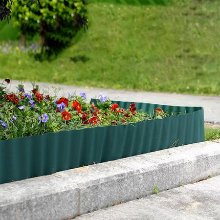 10cm Plastic Garden Fence Corrugated Lawn Edge Border Fence Hedge Panel Outdoor