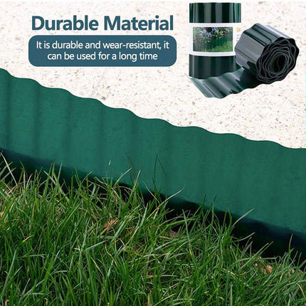 10cm Plastic Garden Fence Corrugated Lawn Edge Border Fence Hedge Panel Outdoor