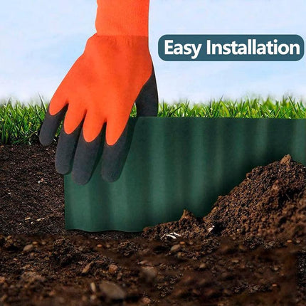 10cm Plastic Garden Fence Corrugated Lawn Edge Border Fence Hedge Panel Outdoor