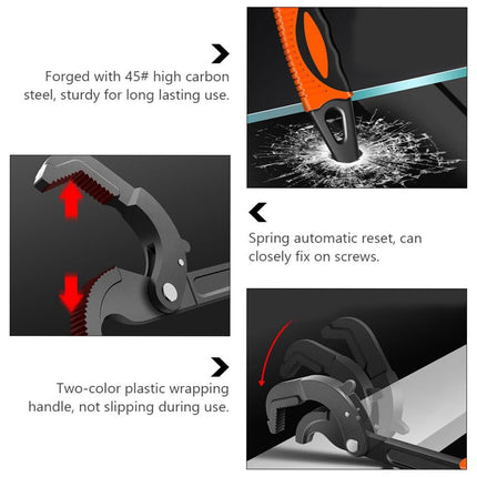 Pipe Wrench Quick Adjust Spanner Multi Functional Water Pipe Tool Heavy Duty