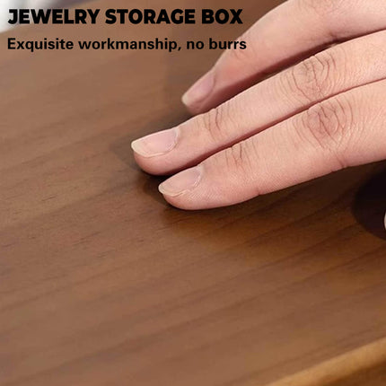 Multi Layer Wooden Jewelry Box Walnut Grain with Compartments Drawers Display