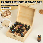 Essential Oil Storage Box Wooden 25 Compartment Organizer Container Bottles Case