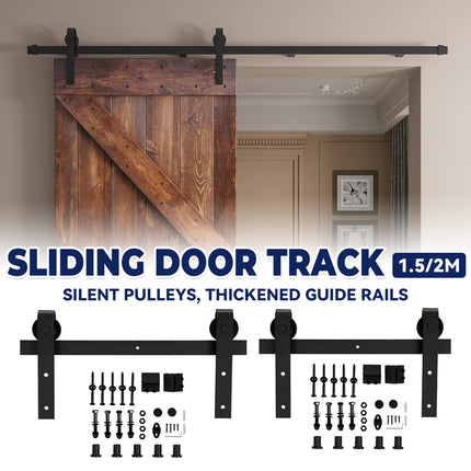 Sliding Door Track Kit with Carbon Steel Rail and Nylon Pulleys