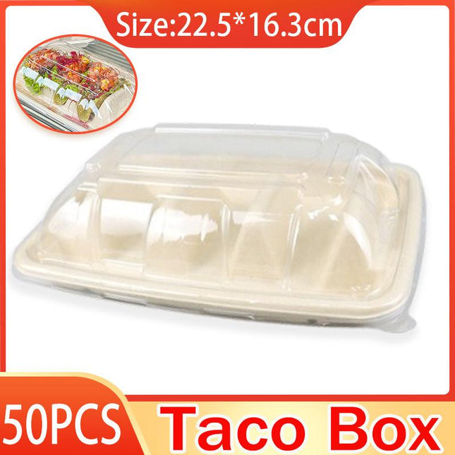 50PCS Taco Box Disposable Paper Tray Food Serving Holder Takeout Party Catering