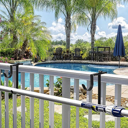 2PCS Pool Towel Hooks Punch Free Metal Double Hook Wall Mount Holder Portable