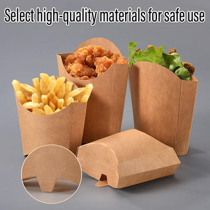 100pcs Kraft Paper Popcorn Box Folding Baking Box Party Snack Treat Container