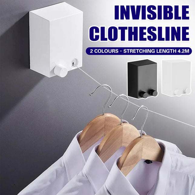 Invisible Clothesline Indoor No Drill Retractable 4.2m Space Saving High Quality