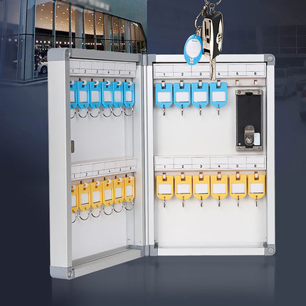 Wall Mount Key Cabinet With Keypad and RFID Access 24 or 48 Key Storage Box
