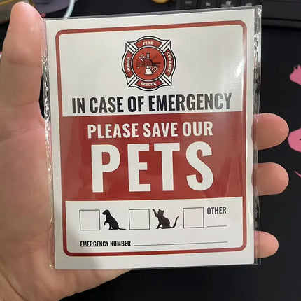 10PCS Pet Inside Alert Sticker Self Adhesive Emergency Warning Sign Label Window