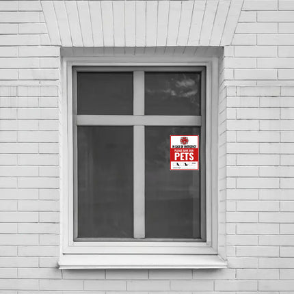 10PCS Pet Inside Alert Sticker Self Adhesive Emergency Warning Sign Label Window