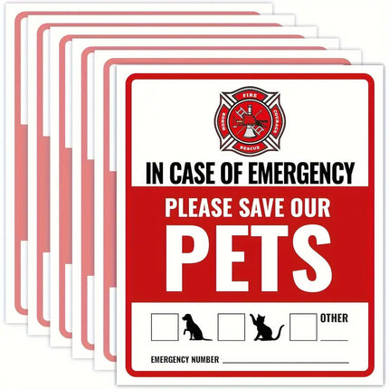 10PCS Pet Inside Alert Sticker Self Adhesive Emergency Warning Sign Label Window