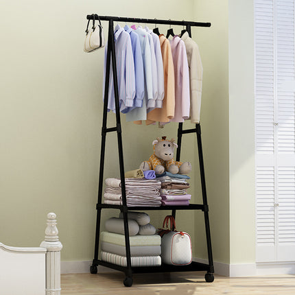 Floor Standing Thickened Triangle Coat Rack Clothes Drying Stable Space Saving