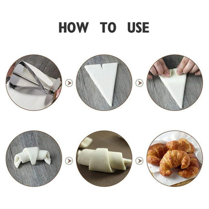 Roller Stainless Steel Croissant Cutter for Baking Pastry Cutting Easy Cleaning