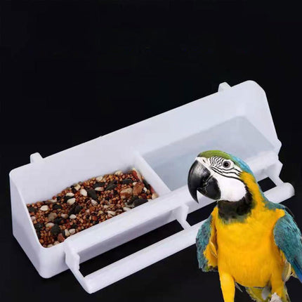 2pcs Plastic Parrot Feeder Bird Cage Feeding Food Container Bird Hanging Bowl