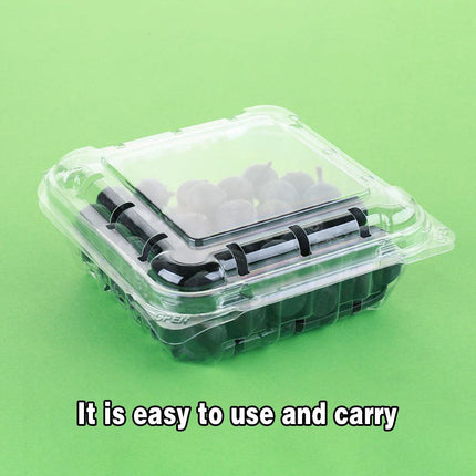 100pcs Transparent Plastic Fruit Box with Tape Cover Storage Packaging for Fruit