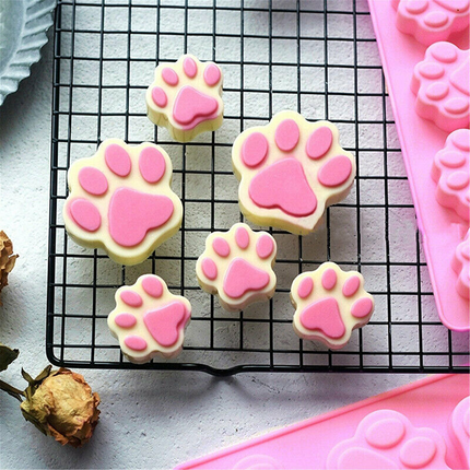 Paw Print Silicone Mold for Chocolate Ice Cubes Jelly Fondant and Baking DIY