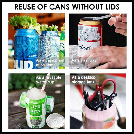 Topless Can Opener Manual Kitchen Tool for Beer Soda and Tin Bottles