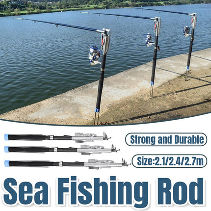 Self Ejecting Sea Fishing Rod Spring Auto Long Casting Pole Durable Fishing Gear
