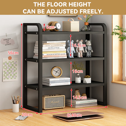 3-Tier Adjustable Desktop Storage Rack Space Saving Sturdy for Office Home Use