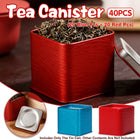 40PCS Mini Tea Tin Iron Can Small Metal Storage Container For Coffee Spice Herb