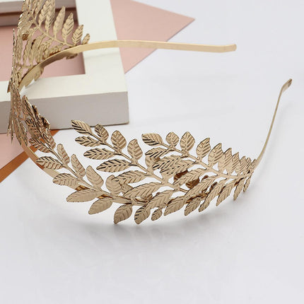 8pcs Gold Leaf Headband Bridal Hair Accessories Elegant Leaf Hair Band Set