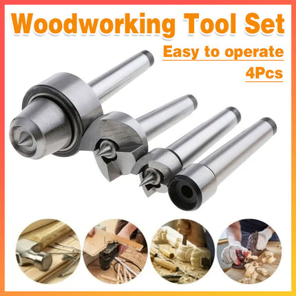 4pcs Woodworking Lathe Center Set Rotary Live Center Tool Kit Turning Machine