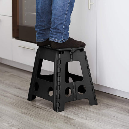2PCS Plastic Folding Stool Set Portable Space Saving Step Stools Indoor Outdoor