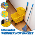 32L Wringer Mop Bucket with Mop Sturdy PP Material for Home Floor Cleaning Use