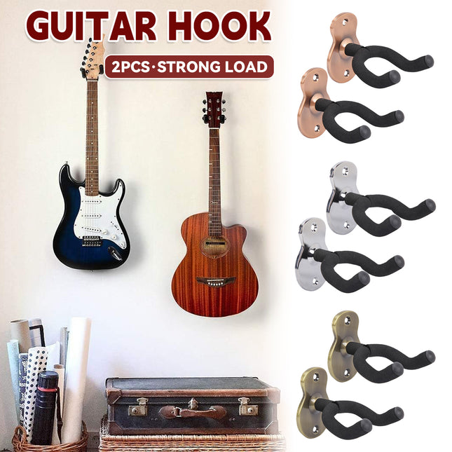 2PCS Guitar Wall Hanger Hook Holder Stand for Bass Ukulele Instrument Storage