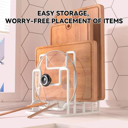 2PCS Metal Cutting Board Holder Rack Kitchen Bench Organiser for Lids Chopping Boards