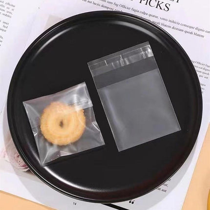 100X Translucent Plastic Candy Packaging Bags Self Adhesive Cookie Biscuit Bags