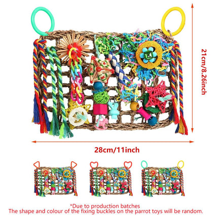 Bird Parrot Cage Toy Colourful Rattan Balls Puzzle Net Bird Supplies Accessories