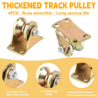 4PCS V-Type Track Wheel Guide Wheel with Bracket Pulley Sturdy Cold-rolled Steel