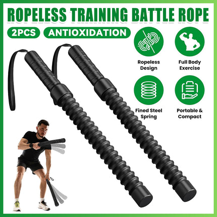 2PCS Fitness Cordless Resistance Training Rope Non Slip Handles Home Gym Workout