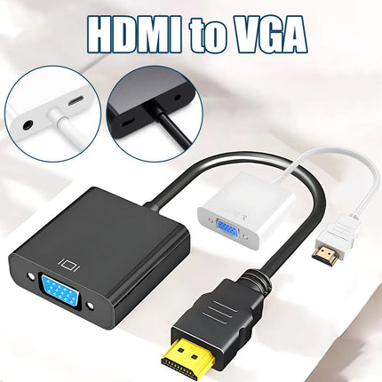 Jasoz 1080P Hdmi Male To Vga Female Video Adapter Cable Converter Chipset