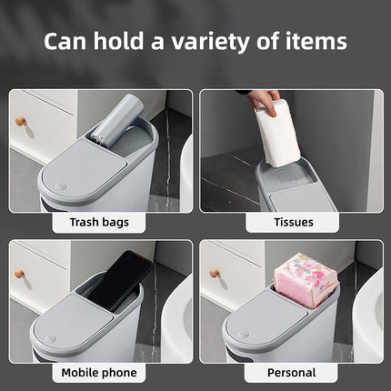 Simple Garbage Can with Lid Household Clamped Plastic Bucket Flip Lid Kitchen