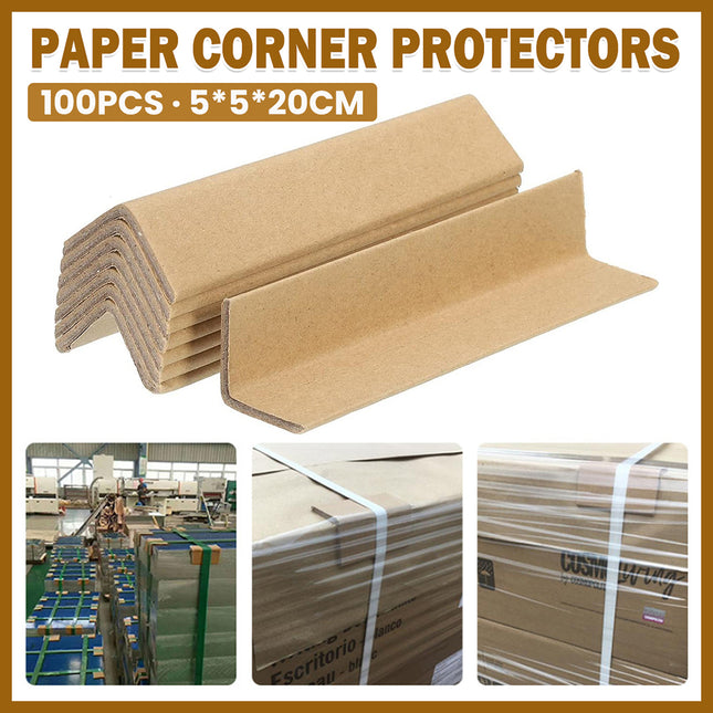 100PCS L-Shaped Paper Corner Protectors Sturdy Durable for Shipping Pack Use