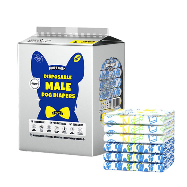 Male Disposable Dog Diapers Leakproof Breathable with Colour Indicator