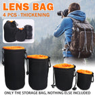 4PCS Waterproof Camera Lens Bag Durable for DSLR Mirrorless Camera Lens Storage