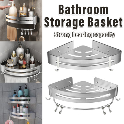 Wall Mounted Bathroom Shelf Triangle Corner Shower Storage Rack for Toiletries
