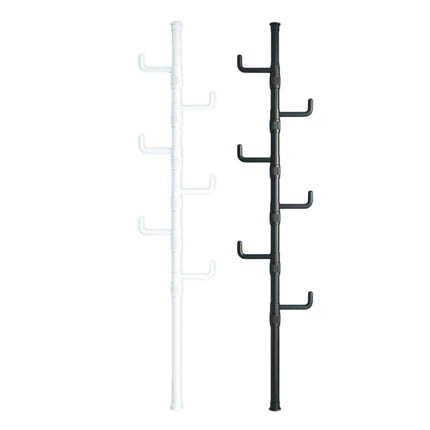 Indoor Floor Standing Telescopic Coat Rack with 6 Hooks Space Saving Daily Use