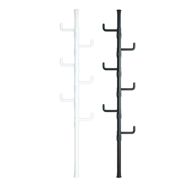 Indoor Floor Standing Telescopic Coat Rack with 6 Hooks Space Saving Daily Use