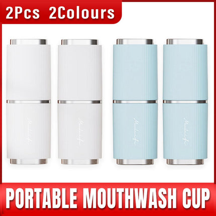 2pcs Travel Toiletry Cup Portable Mouthwash Cup with Lid Brushing Dental Storage