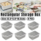 6pcs Stainless Steel Food Storage Box Refrigerator Crisper Rectangle Container