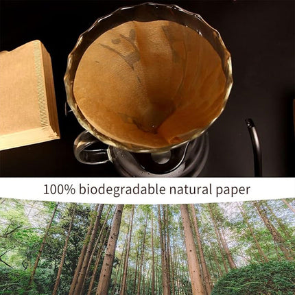 Coffee Filter Paper 100PCS Model A Conical Natural Paper For Drip Coffee Machine