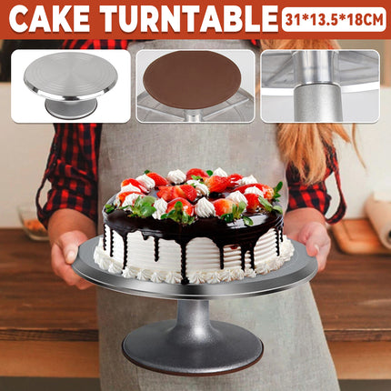 Cake Turntable Aluminum Alloy Revolving Stand for Cake Decorating Baking Use