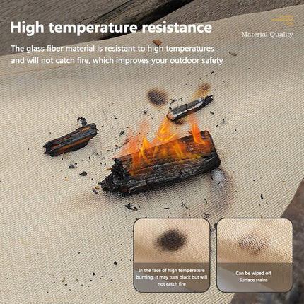 Outdoor Camping Fireproof Cloth Flame Retardant High Temp Fiberglass Mat