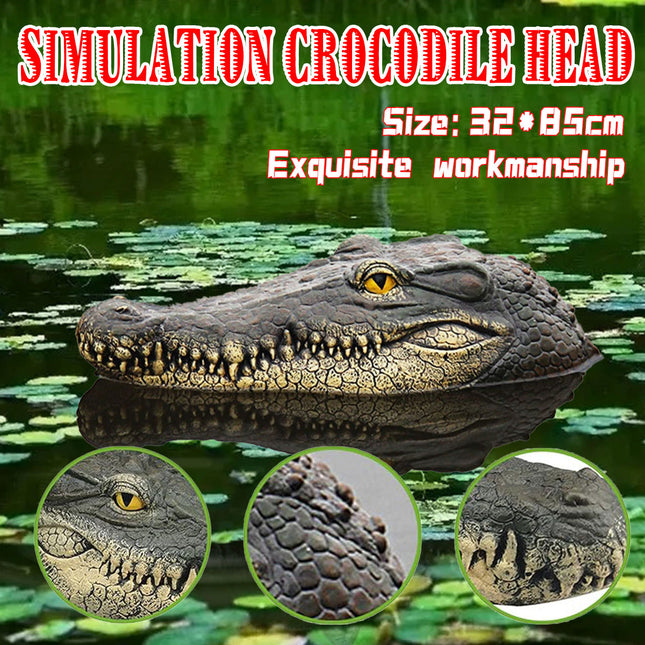 Floating Alligator Head Pond Ornament Garden Pool Animal Decor Simulation Model